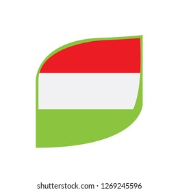Isolated flag of Hungary. Vector illustration design