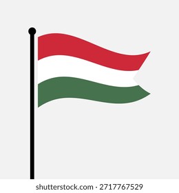 Ilustração isolada do vetor da bandeira da Hungria. Bandeira da Hungria. Bandeira da Hungria.