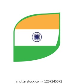 Isolated flag of India. Vector illustration design