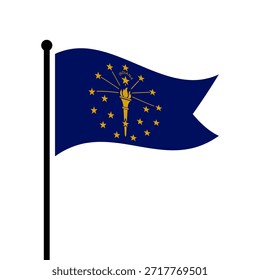 Bandeira isolada da ilustração do vetor Indiana. Bandeira de Indiana. Bandeira da bandeira de Indiana.