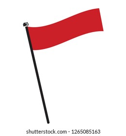 Isolated flag of Indonesia on a pole, Vector illustration - eps10