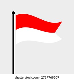Bandeira isolada da ilustração indonésia vetorial. Bandeira da Indonésia vibrante. Bandeira da Indonésia.