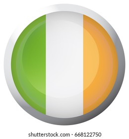 Isolated flag of Ireland on a button, Vector illustration