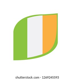 Isolated flag of Ireland. Vector illustration design
