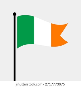 Ilustração isolada do vetor da bandeira da Irlanda. Bandeira irlandesa vibrante. Bandeira da Irlanda.
