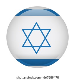 Isolated flag of Israel on a button, Vector illustration