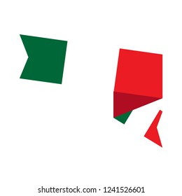 Isolated flag of Italy. Vector illustration design