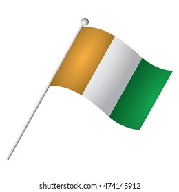 Isolated flag of Ivory Coast, Vector illustration