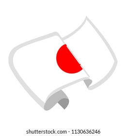 Isolated flag of Japan