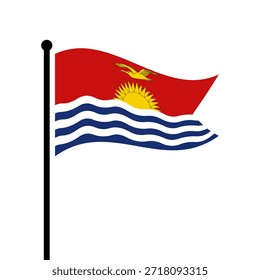 Isolierte Flagge von Kiribati, Vektorgrafik. Flatternde Kiribati-Flagge. Kiribati Fahnenmast Flagge.