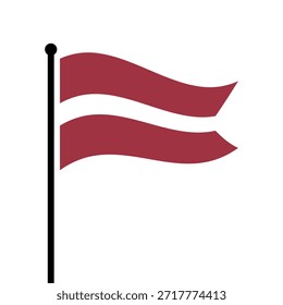 Ilustração isolada do vetor da Letônia. Bandeira da Letônia. Bandeira da República da Letónia.
