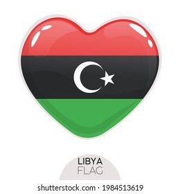 Isolated flag Libya in heart symbol vector illustration