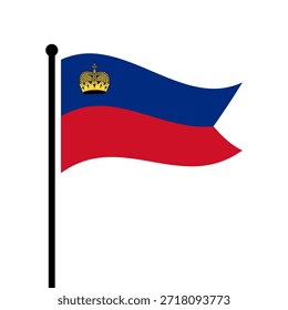 Ilustração isolada do vetor da bandeira do Liechtenstein. Bandeira de Liechtenstein. Bandeira do Liechtenstein.