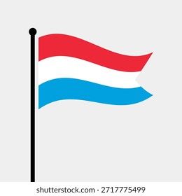Ilustração isolada da bandeira do vetor de Luxemburgo. Bandeira luxemburguesa. Bandeira do Grão-Ducado do Luxemburgo.