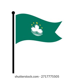Bandeira isolada da ilustração vetorial de Macau. Bandeira da China em Macau. Bandeira da Região Administrativa Especial de Macau.