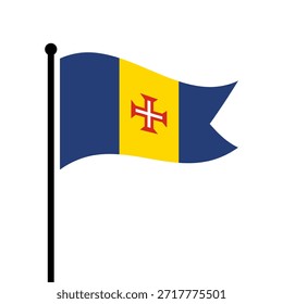 Ilustração isolada da bandeira do vetor Madeira. Bandeira da Madeira. Bandeira da Madeira.