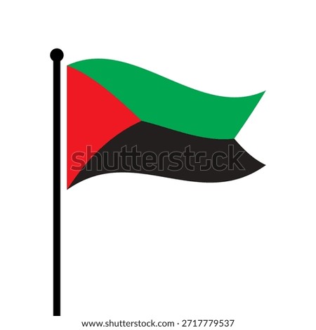 Isolated flag of Martinique vector illustration. Fluttering Martinique flag. Martinique flagpole flag.
