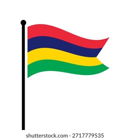 Ilustração isolada do vetor da bandeira de Maurício. Bandeira da Maurícia. A bandeira mauriciana.
