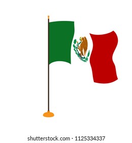 Isolated flag of Mexico