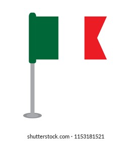 Isolated flag of Mexico