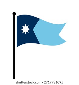 Bandeira isolada de Minnesota usa ilustração vetorial. Bandeira de Minnesota. Bandeira do estado de Minnesota.