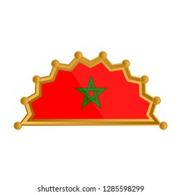 Isolated flag of Morocco on premium label. Vector illustration design