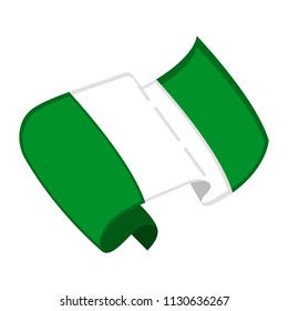 Isolated flag of Nigeria