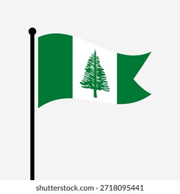Bandeira isolada da ilustração vetorial da Ilha Norfolk. Bandeira da Ilha Norfolk. Bandeira da Ilha Norfolk.