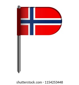Isolated flag of Norway