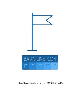 Isolated Flag Outline. Pennant Vector Element Can Be Used For Flag, Pennant, Finish Design Concept.