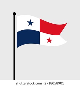 Bandeira isolada da ilustração do vetor do Panamá. Bandeira do Panamá esvoaçante. Bandeira do Panamá.