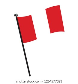 Isolated flag of Peru on a pole, Vector illustration - eps10