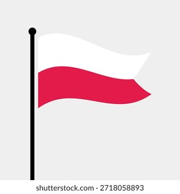 Ilustração isolada do vetor da bandeira da Polônia. Bandeira da Polônia. Bandeira da República da Polônia.