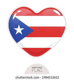 Isolated flag Puerto Rico in heart symbol vector illustration