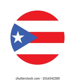 Isolated flag of Puerto Rico on a button, Vector illustration.