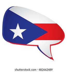 Isolated flag of puerto rico on a bubble chat, Vector illustration