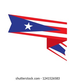 Isolated flag of Puerto Rico. Vector illustration design