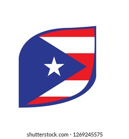 Isolated flag of Puerto Rico. Vector illustration design