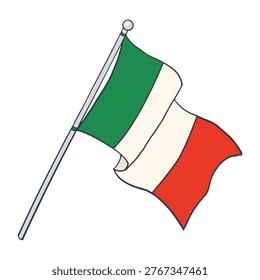 Isolated Flag of Repubblica Italiana Vector Illustration