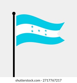 Bandeira isolada da ilustração vetorial da República de Honduras. Bandeira de Honduras esvoaçante. Bandeira de Honduras.