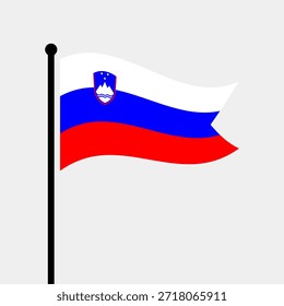Bandeira isolada da ilustração vetorial da República da Eslovênia. Bandeira eslovena vibrante. Bandeira eslovena.