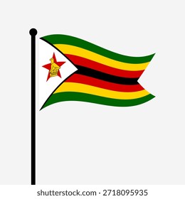 Bandeira isolada da ilustração vetorial da República do Zimbabué. Bandeira do Zimbábue. Bandeira do Zimbabwe.