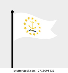 Bandeira isolada de Rhode Island ilustração vetorial dos Estados Unidos. Bandeira de Rhode Island. Bandeira da América Rhode Island.