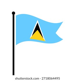 Ilustração isolada do vetor de Santa Lúcia. Bandeira de Santa Lúcia. Bandeira da Ilha de Santa Lúcia.