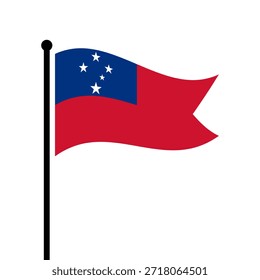 Bandeira isolada da ilustração vetorial de Samoa. Bandeira de Samoa. Bandeira de Samoa.