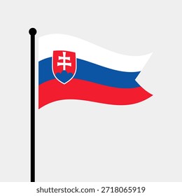 Bandeira isolada da ilustração vetorial da República Eslovaca. Bandeira eslovaca esvoaçante. Bandeira da Eslováquia.
