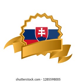 Isolated flag of Slovakia on premium label. Vector illustration design