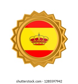 Isolated flag of Spain on premium label. Vector illustration design