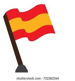 Isolated flag of Spain on a white background, Vector illustration
