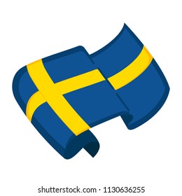 Isolated flag of Sweden
